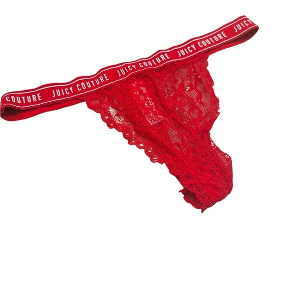 JUICY COUTURE RED Intimates Women's Lace No Panty Line Thong Lingerie Size Small - Picture 3 of 8